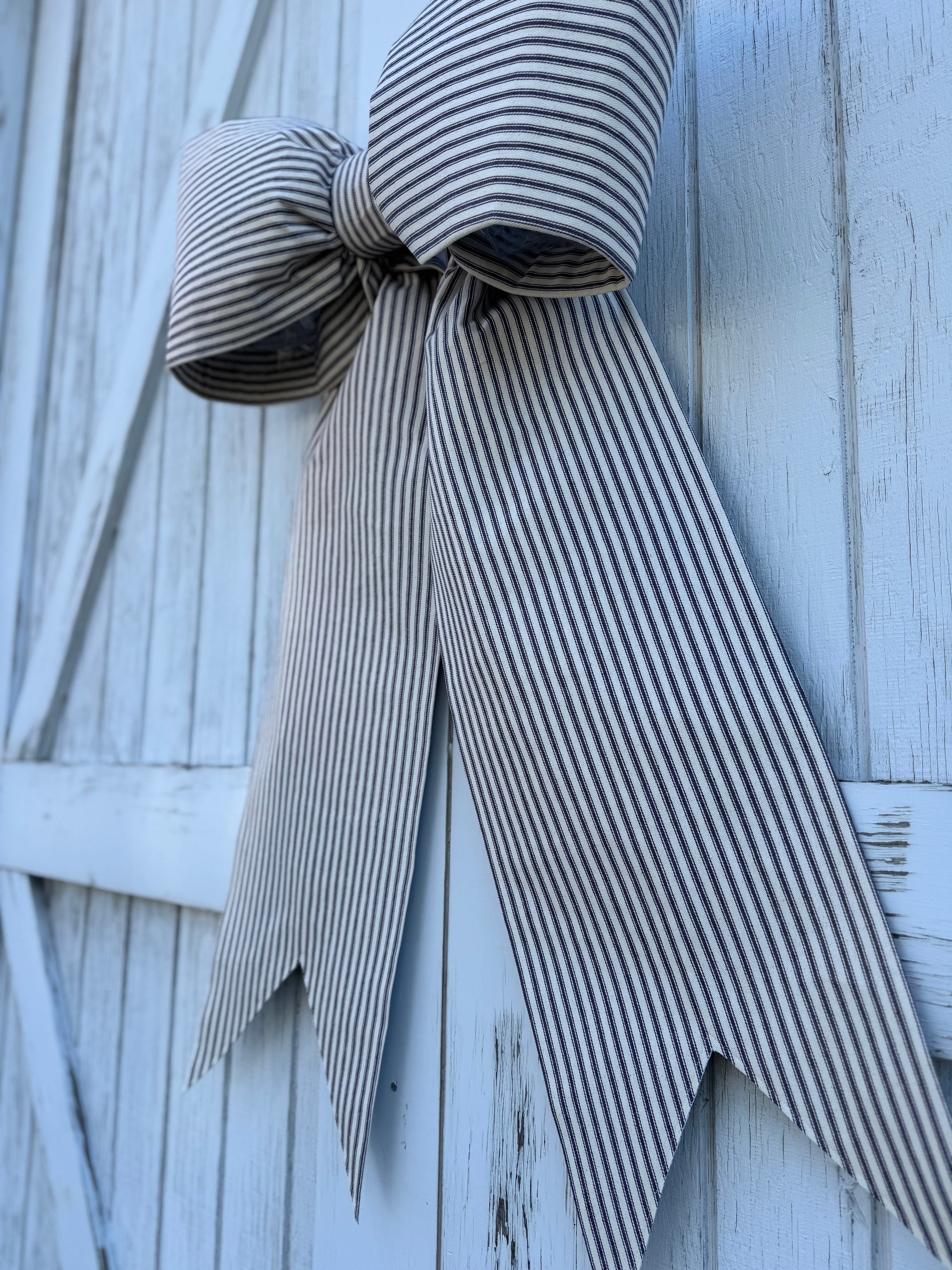 Navy Blue & Beige Ticking