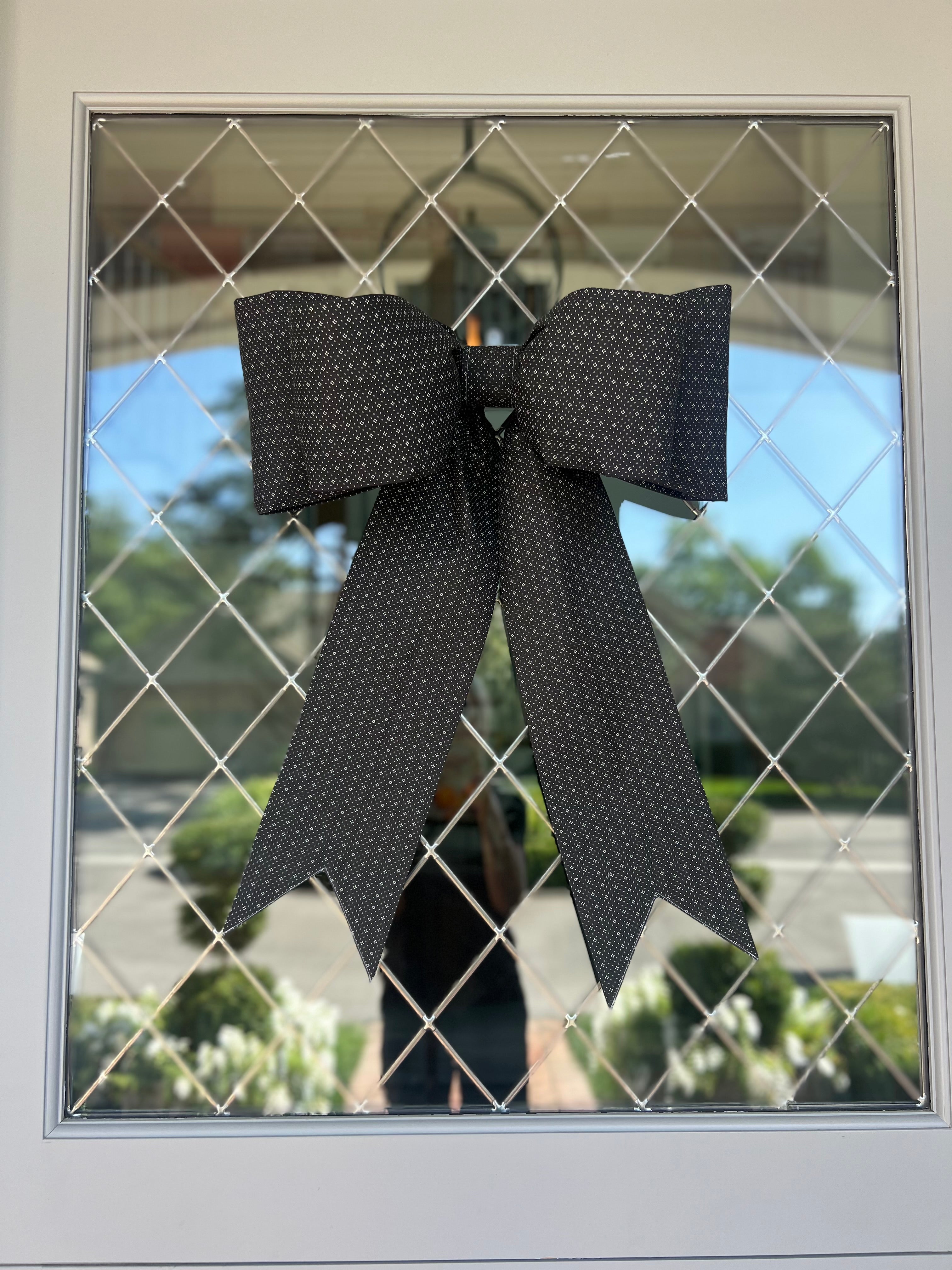 Black and White Ditsy Print Bow