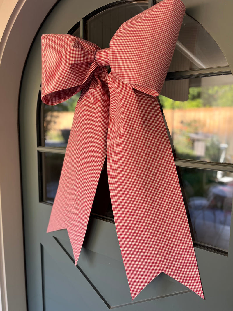 Berry Gingham Bow (Extra Large-Fall Drop)