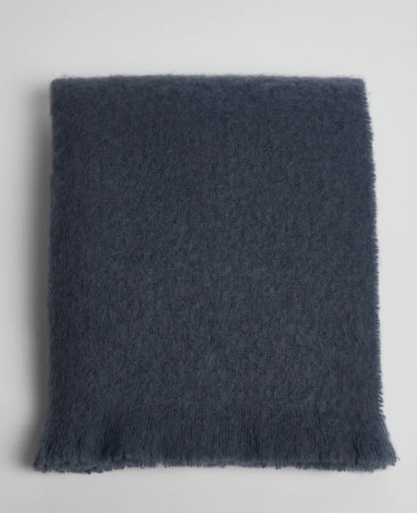 Hague Blue Mohair Throw Blanket