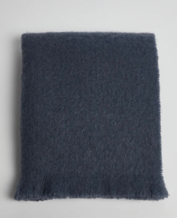 Hague Blue Mohair Throw Blanket