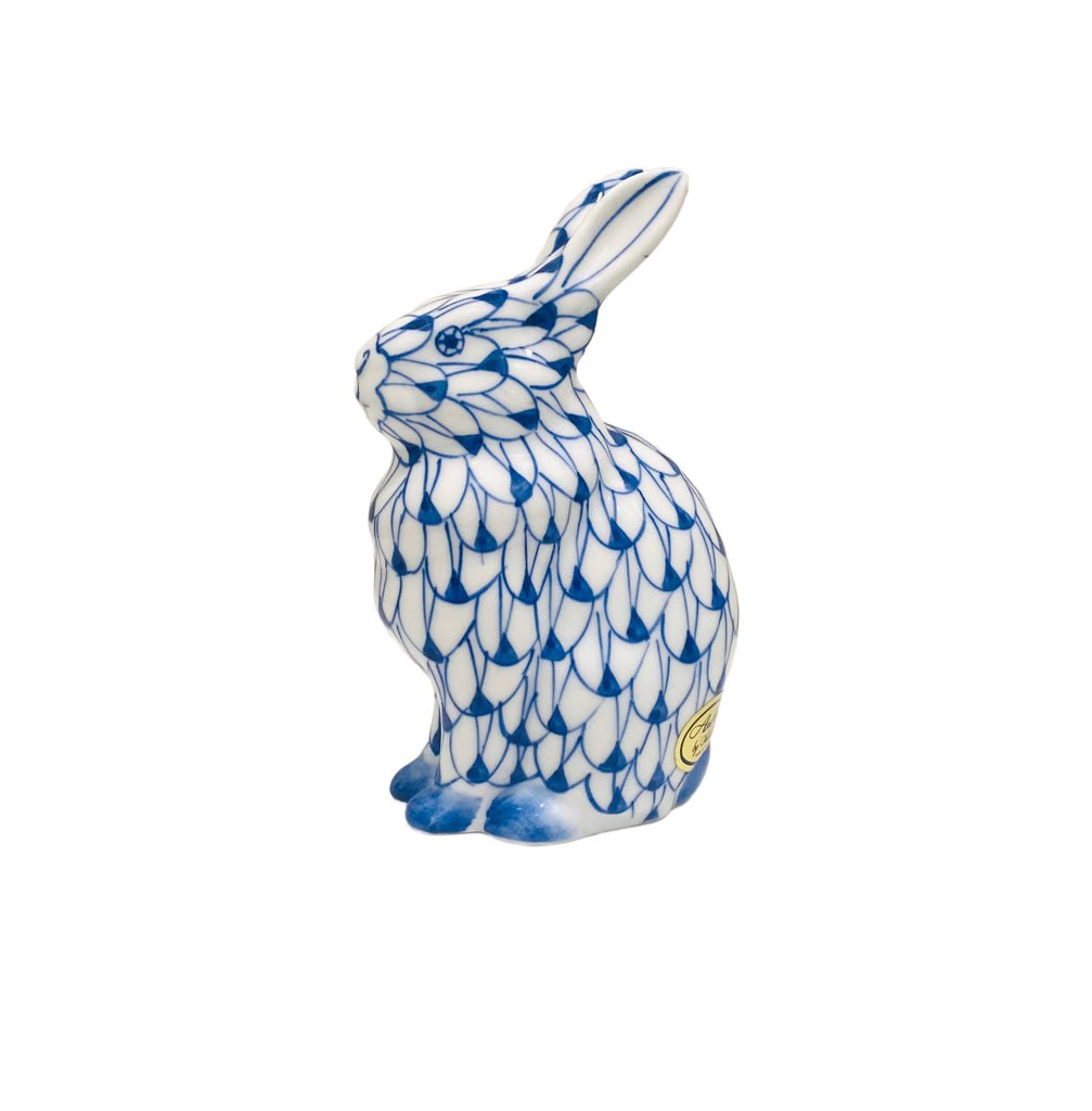 Blue and White Fishnet Bunny