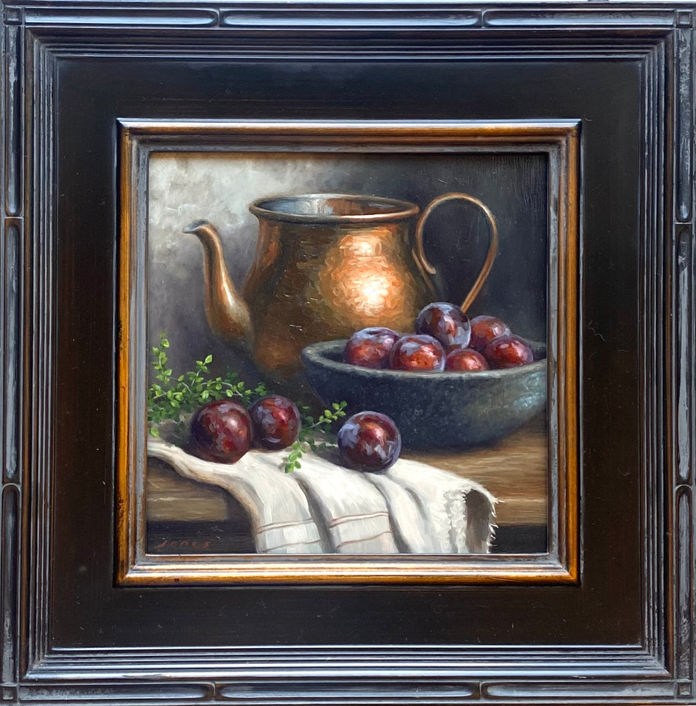 Plums with Copper Pitcher