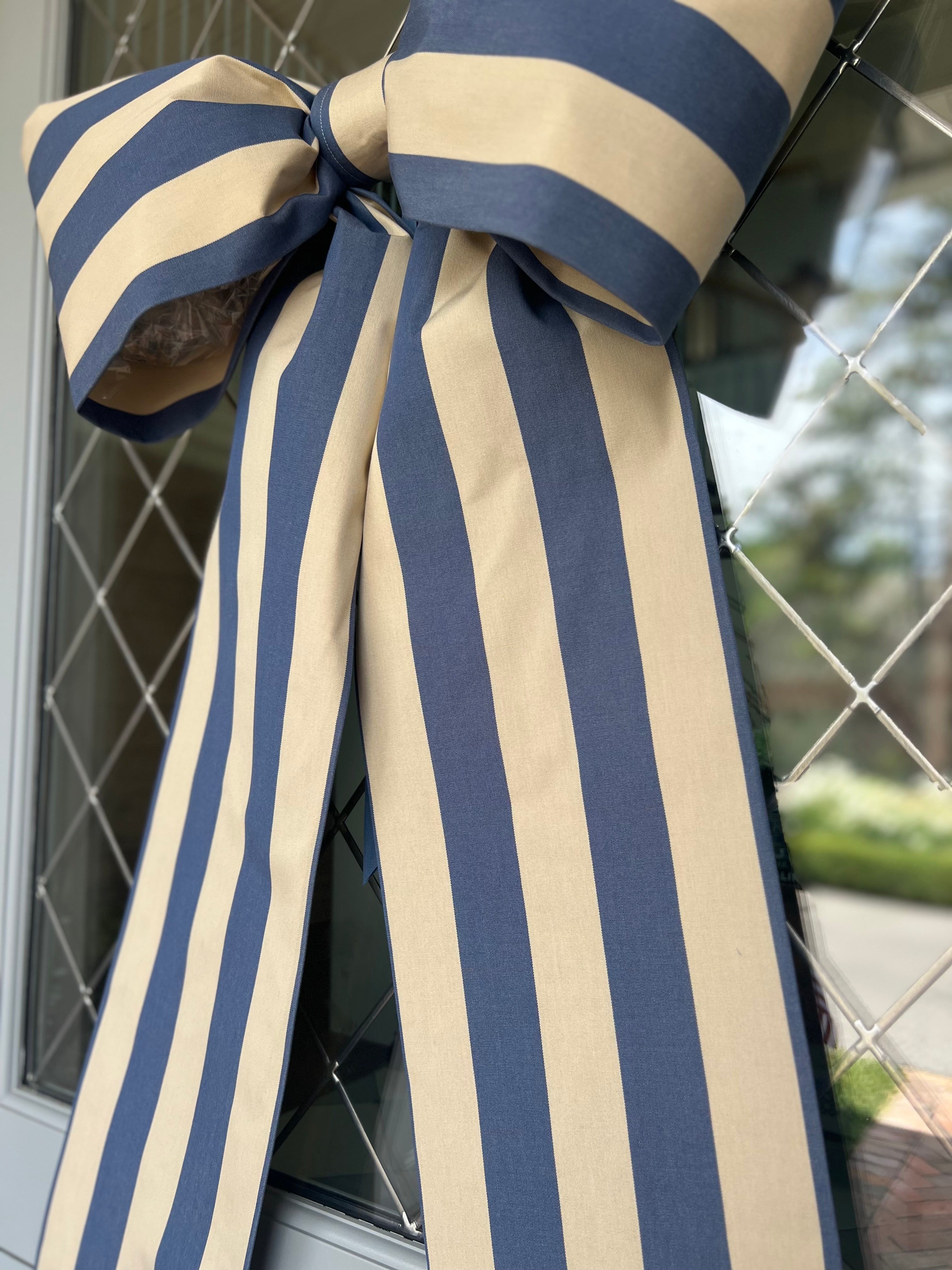 Antique Blue Stripe Bow