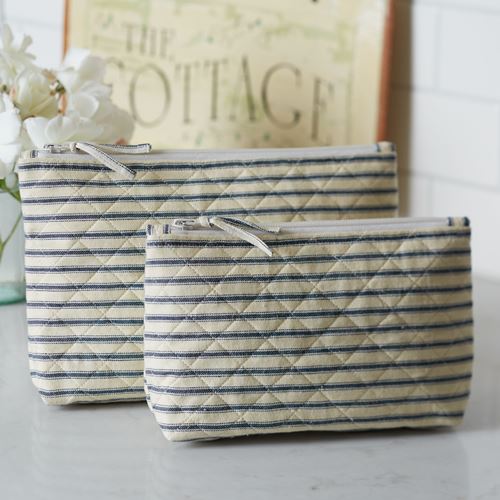 Bergen Indigo Stripe Cosmetic Bag