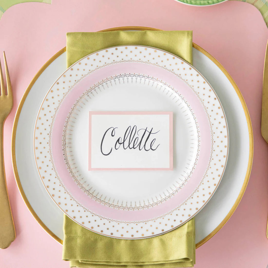 Pink Frame Place Card
