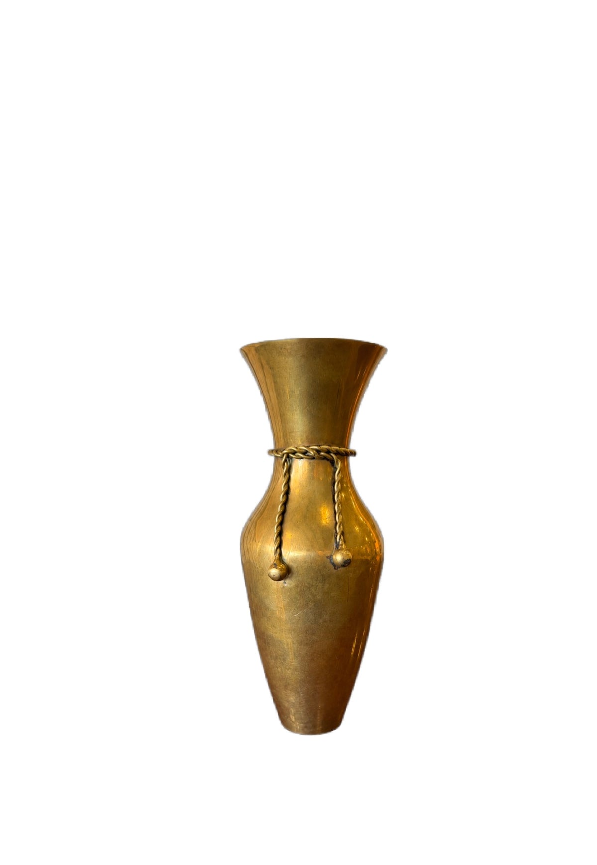 Antique Style Brass Vase with Tassels