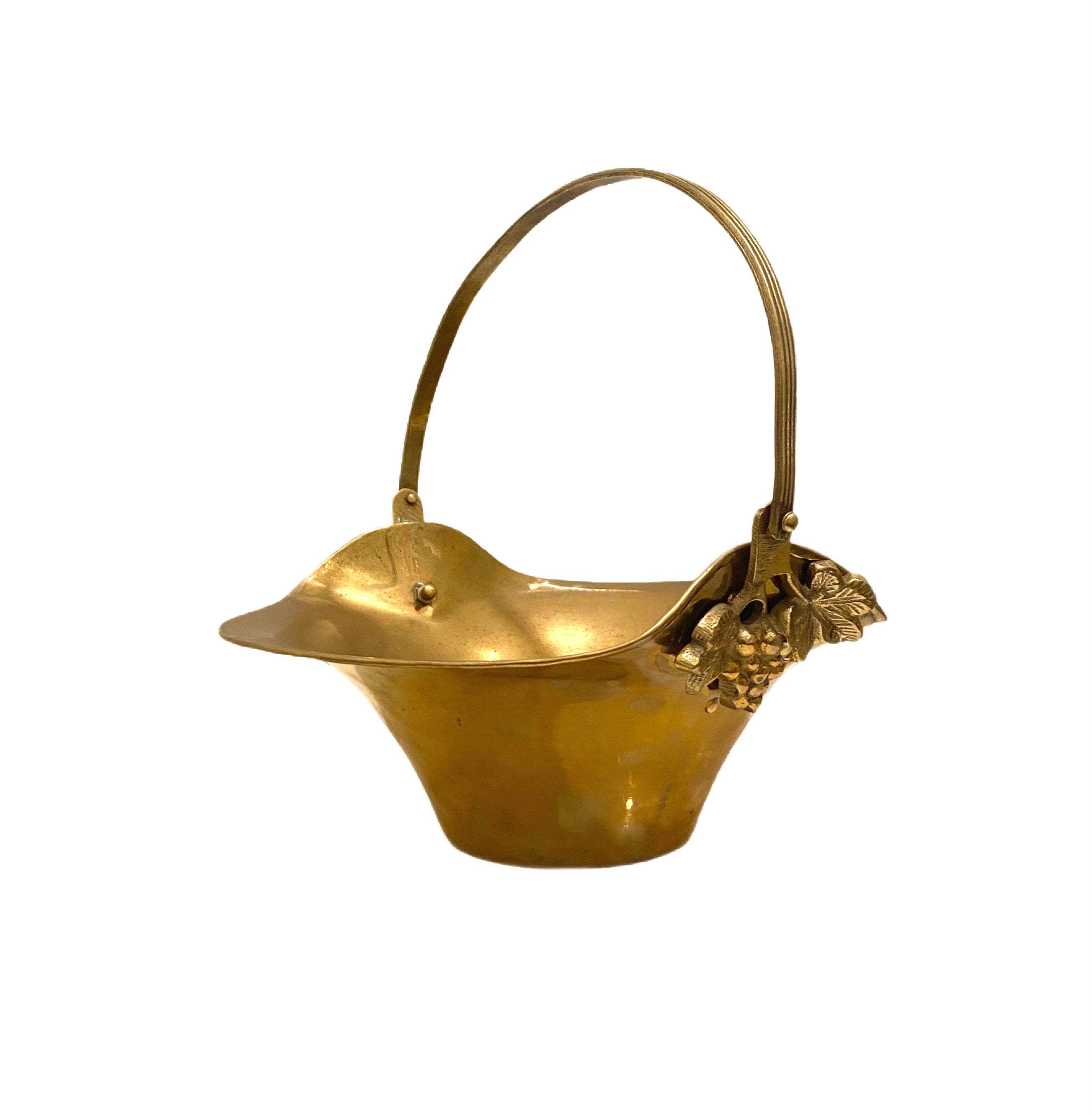 Hollywood Regency Brass Basket
