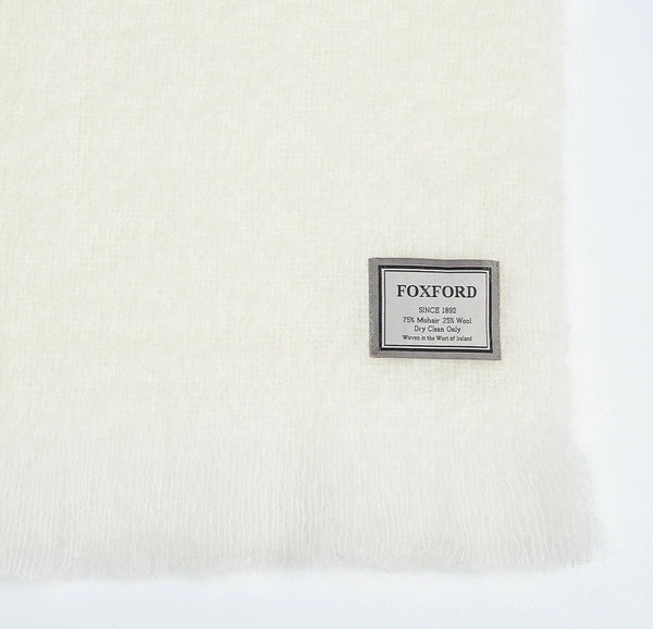 Ivory Mohair Throw Blanket