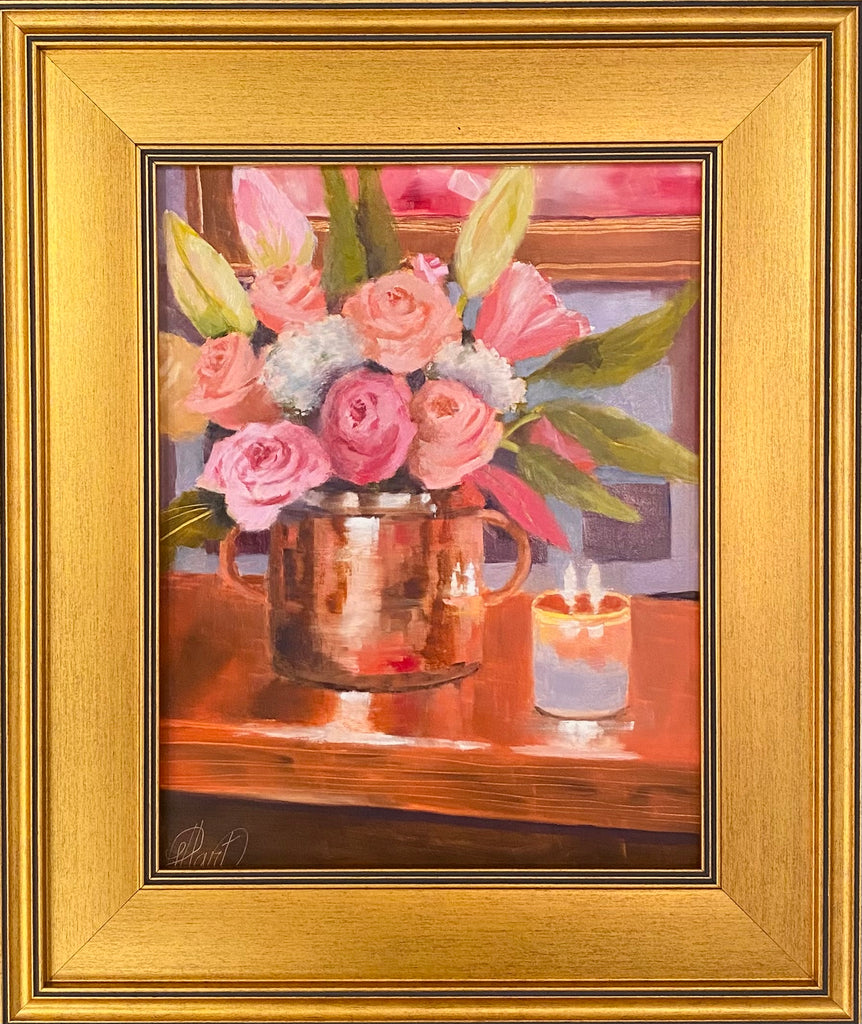 Flowers in Copper Pot