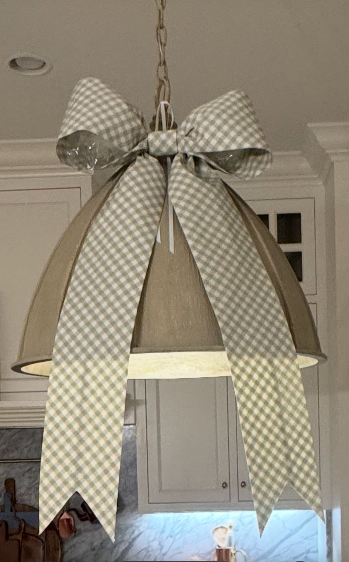 Blue and Green Checked Bow