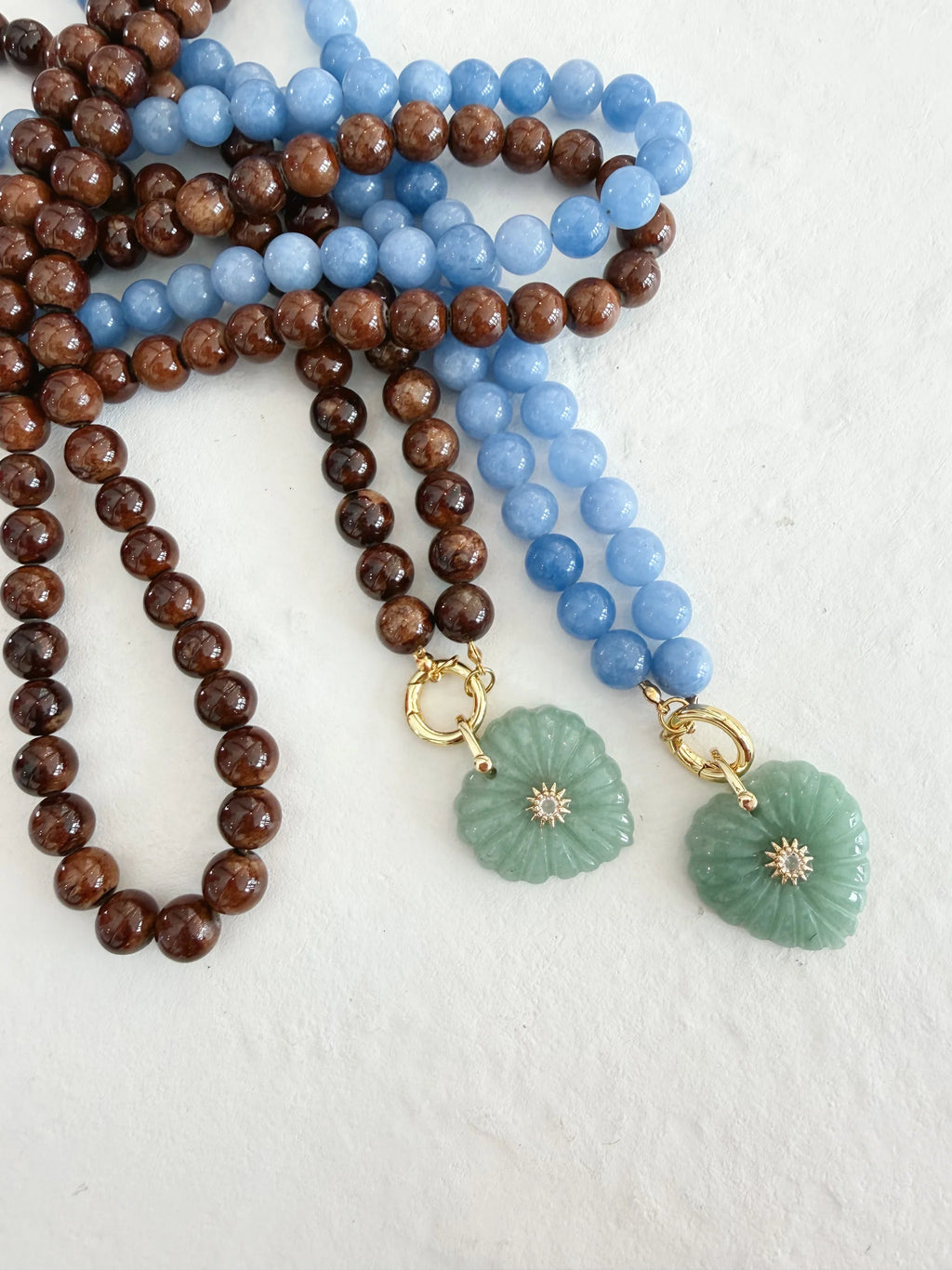 The Blue Janice Necklace (with Mother of Pearl)