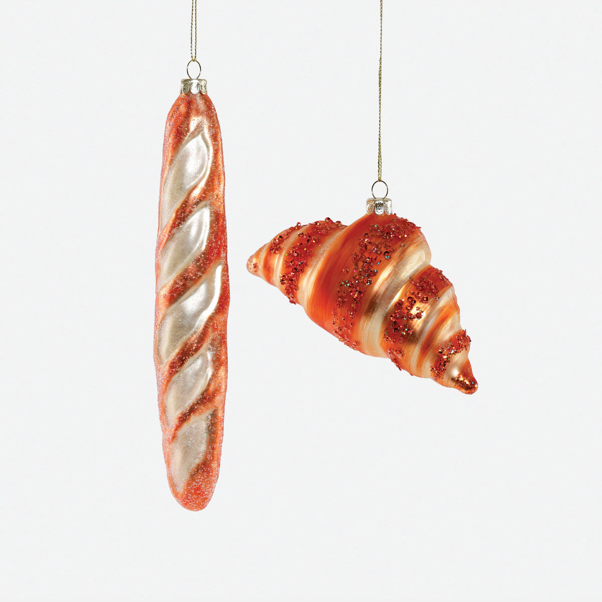 Croissant and Baguette Ornament