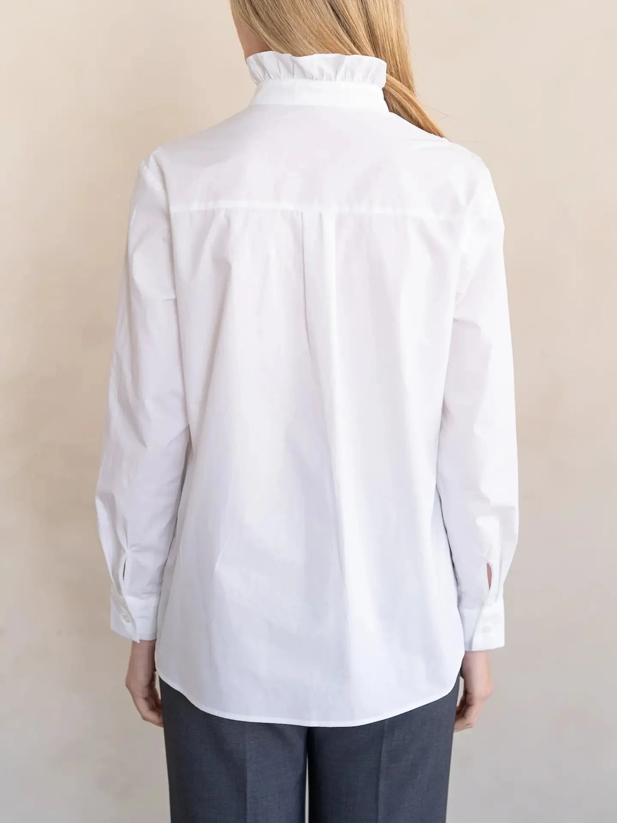 Ruffle Collar Button Blouse
