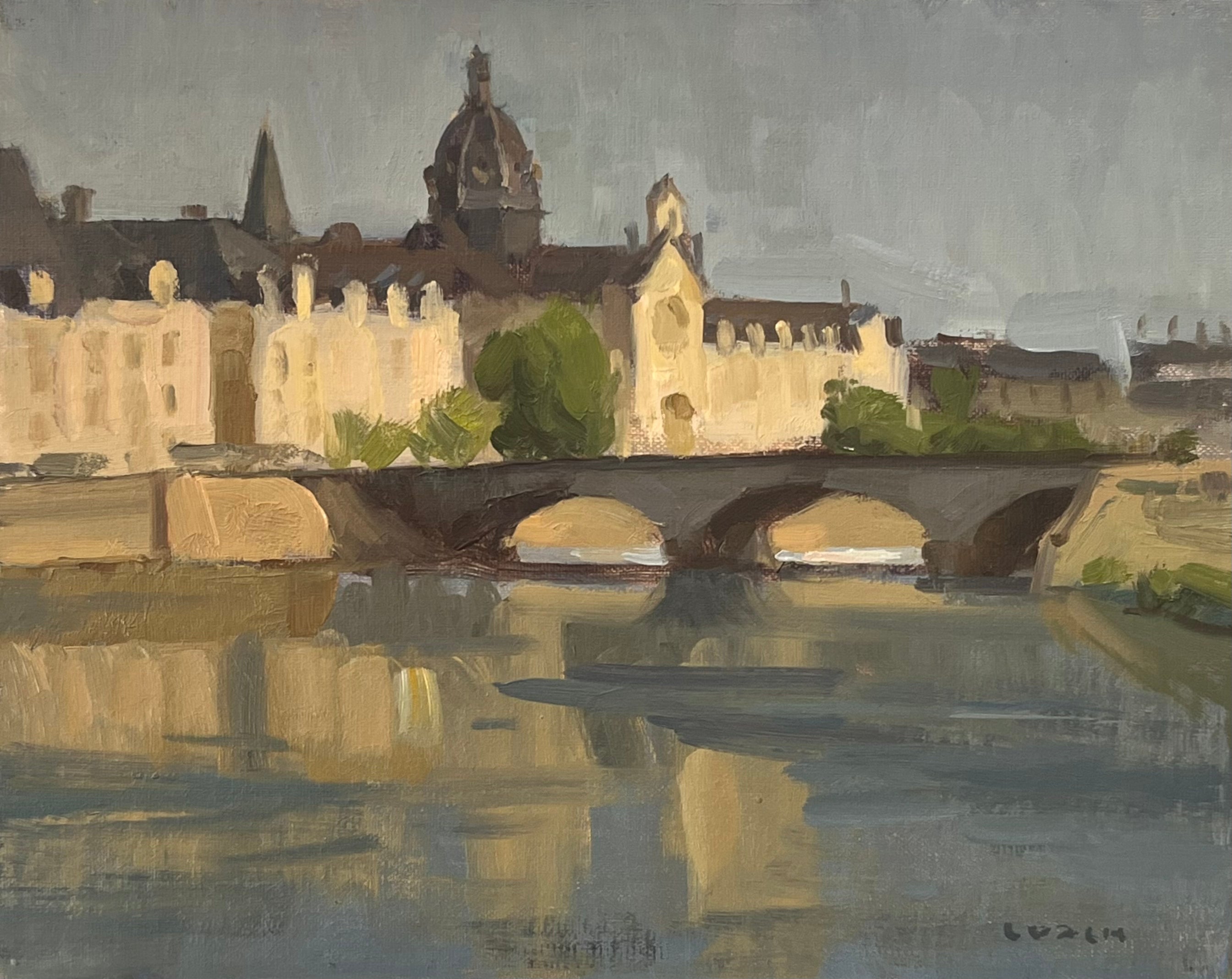 Chateau-Gontier at Sunset