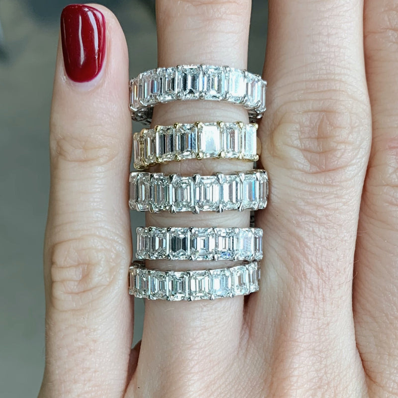 Eternity Emerald Cut Diamond Band | North to South