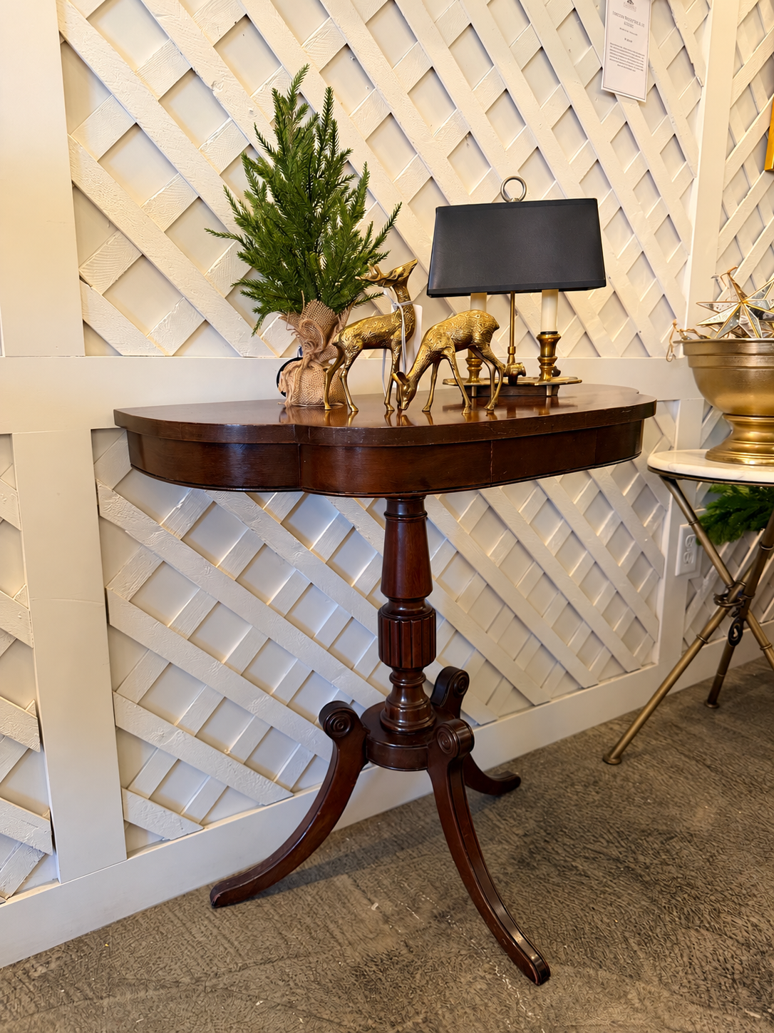 Mahogany Half-Moon Side Table