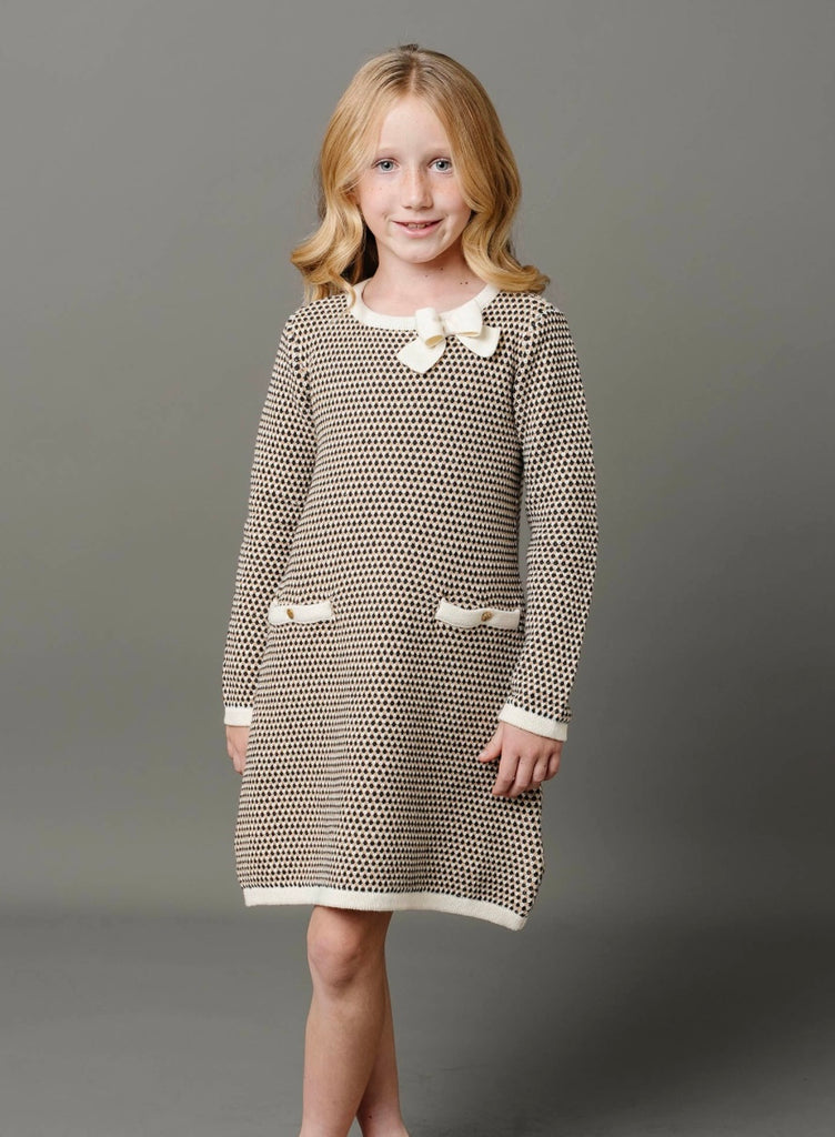 Tweed Bow Sweater Dress