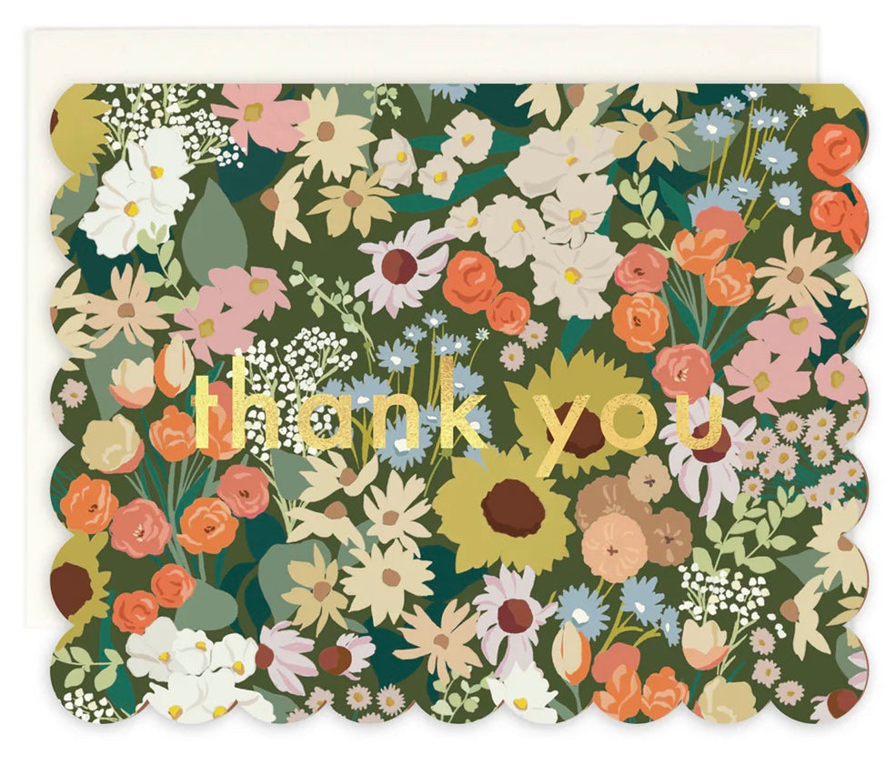 Flower Market Scallop Boxed Thank You Cards