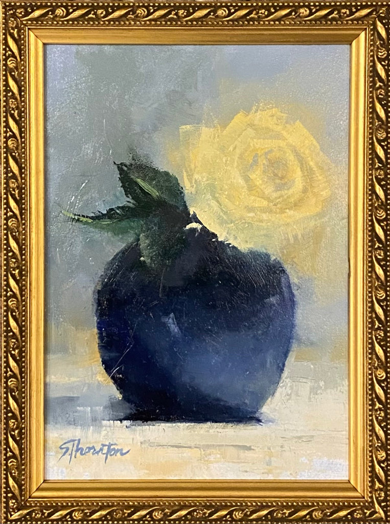 Yellow Rose in Blue