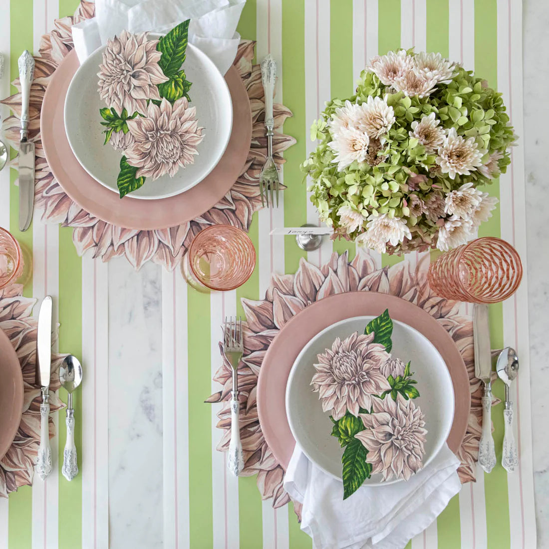 Green & Pink Awning Stripe Runner
