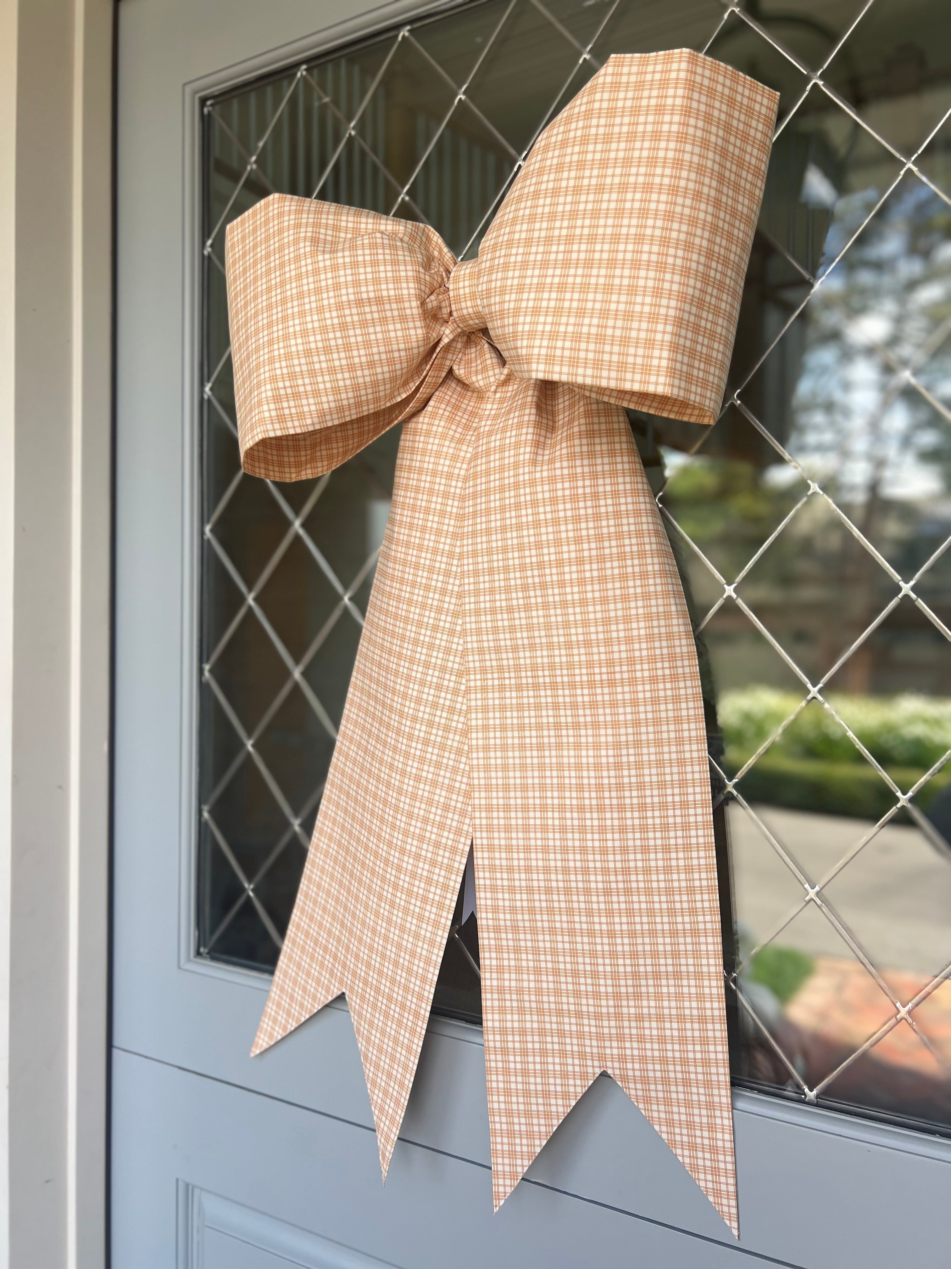 Orange Plaid Bow