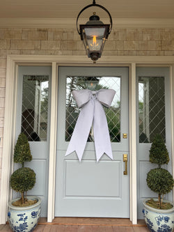 Light Blue Ticking Stripe Bow