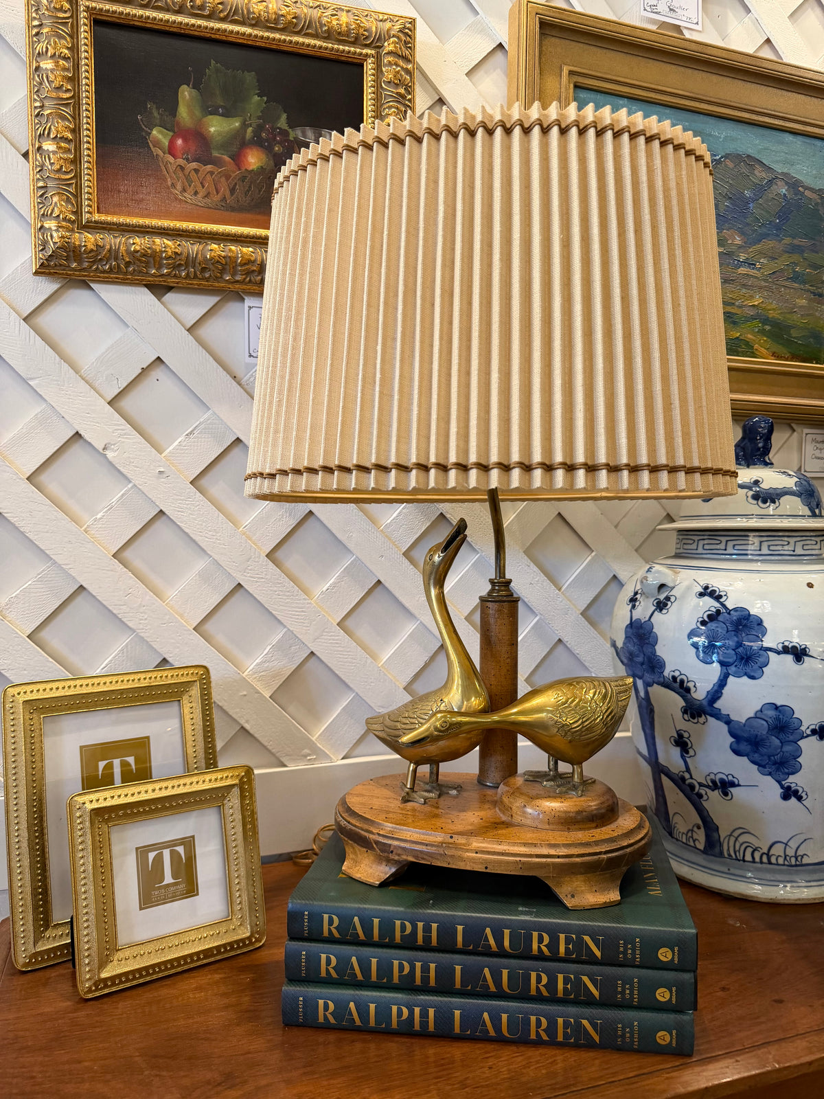 Brass Goose Lamp