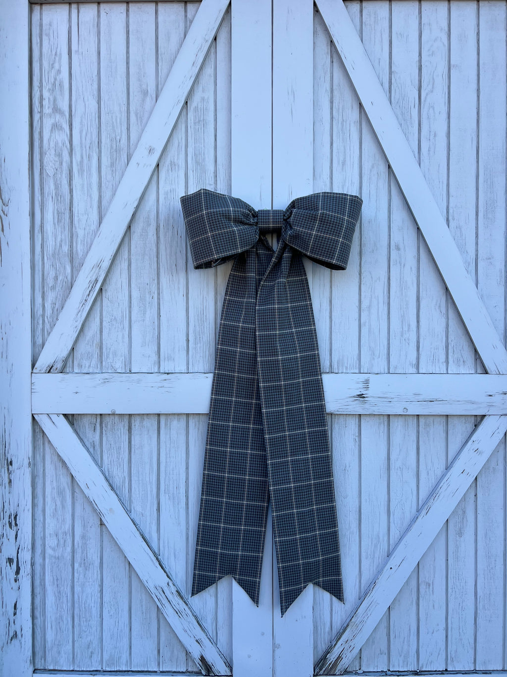 Blue and Brown Houndstooth Bow