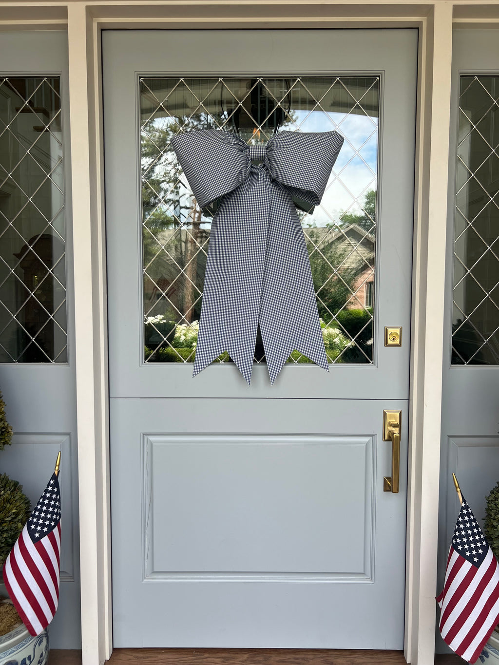 Tiny Blue Gingham Bow