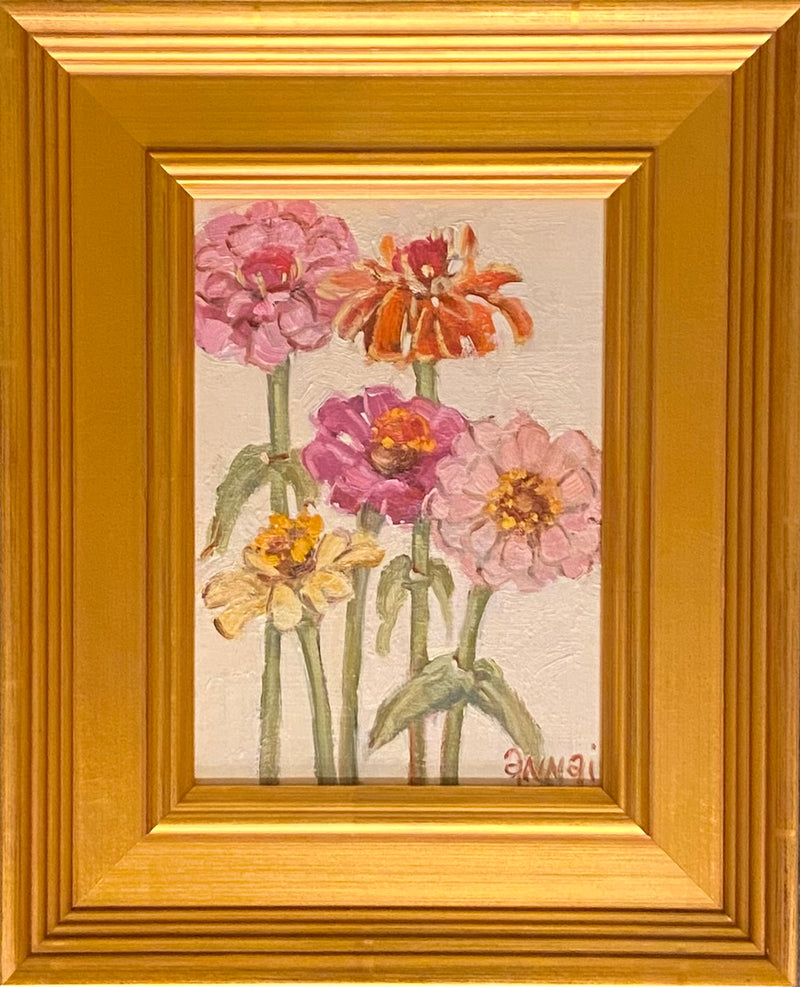 Five Zinnias