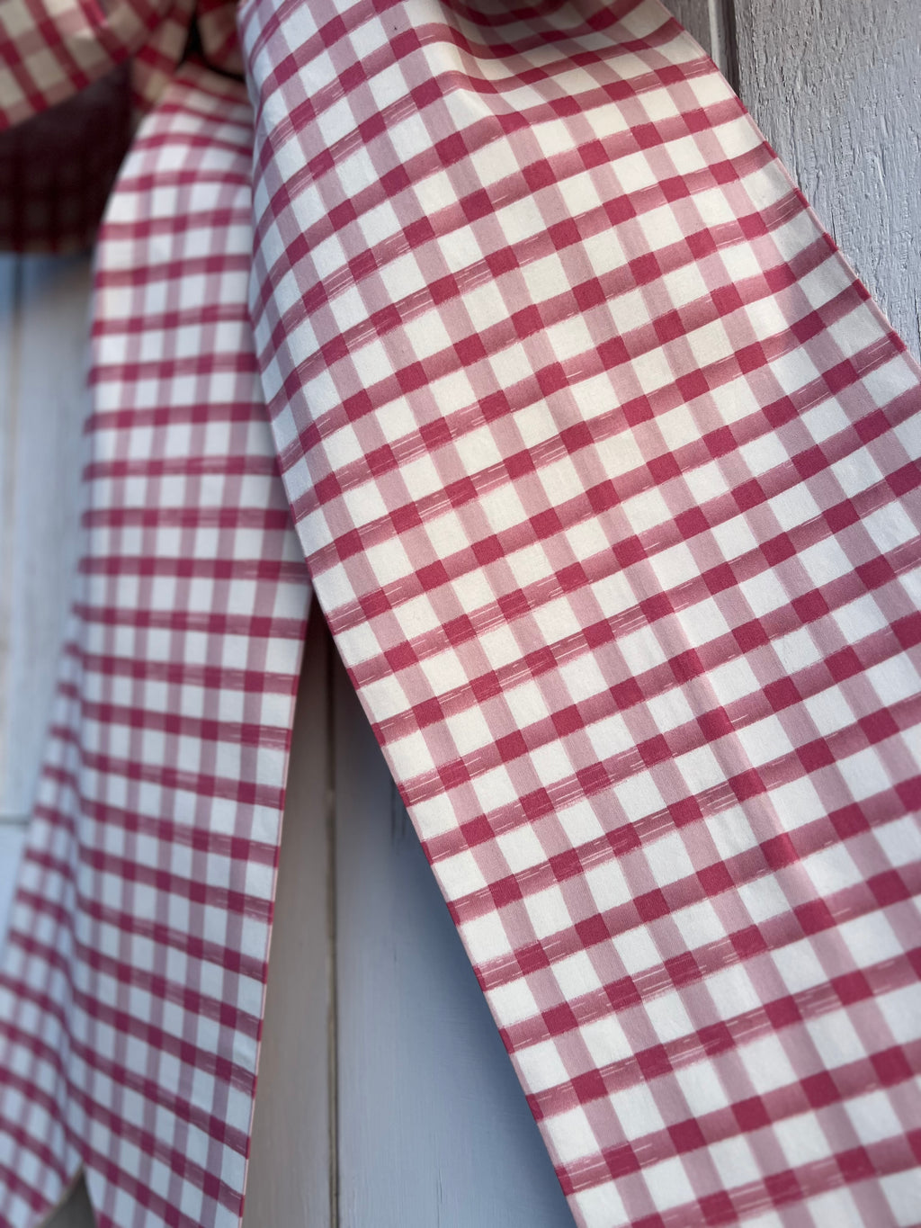 Pink & White Check Bow