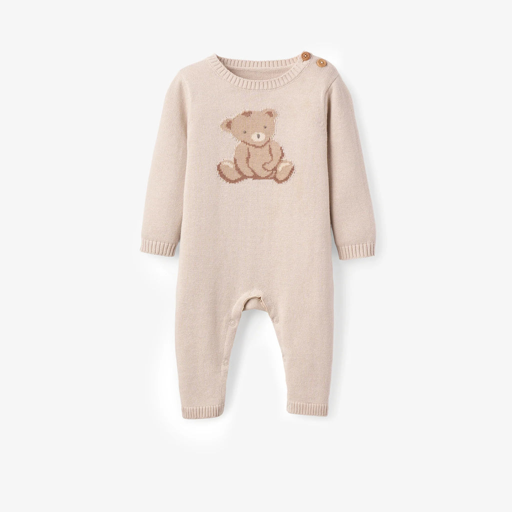 Teddy Bear Knit Baby Jumpsuit