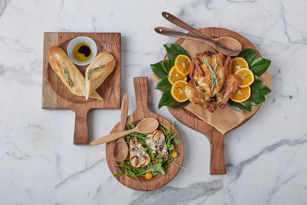 Italian Cutting Board Bowl with Mezzaluna Set