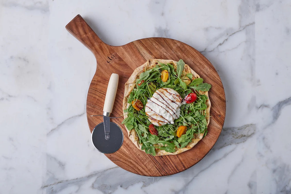 Italian Cutting Board Bowl with Mezzaluna Set