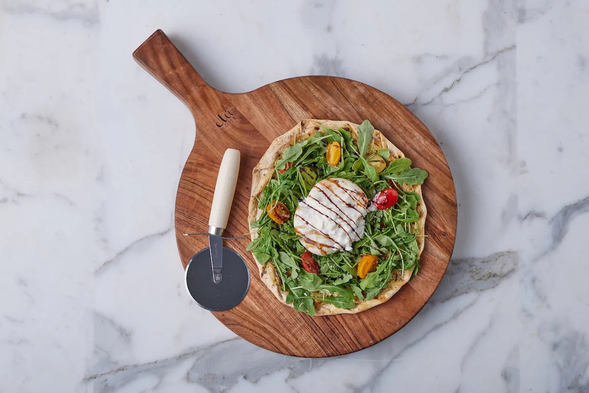 Italian Cutting Board Bowl with Mezzaluna Set