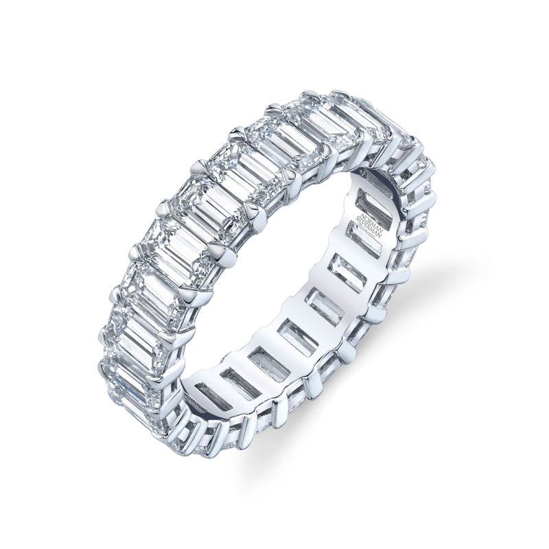 Eternity Emerald Cut Diamond Band | North to South