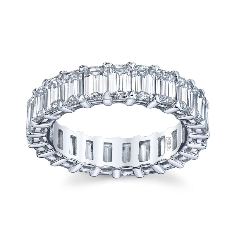 Eternity Emerald Cut Diamond Band | North to South