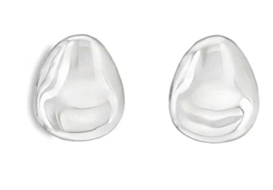 Delicate Polished Petal Earrings in Sterling Silver