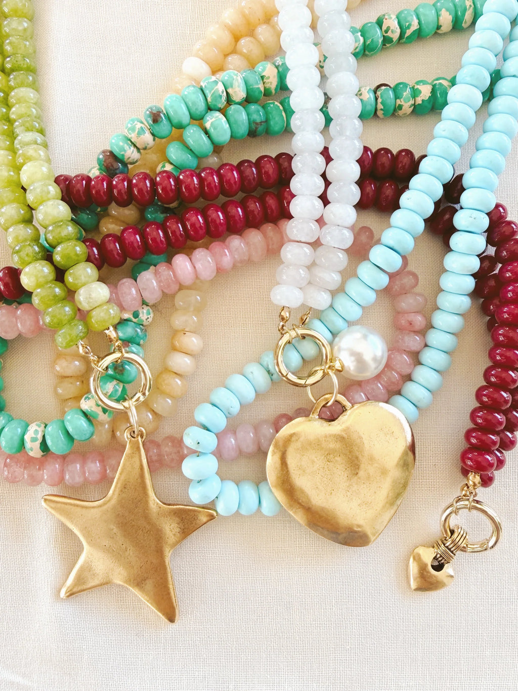The Cherry Anne Necklace (with Antique Gold Heart)