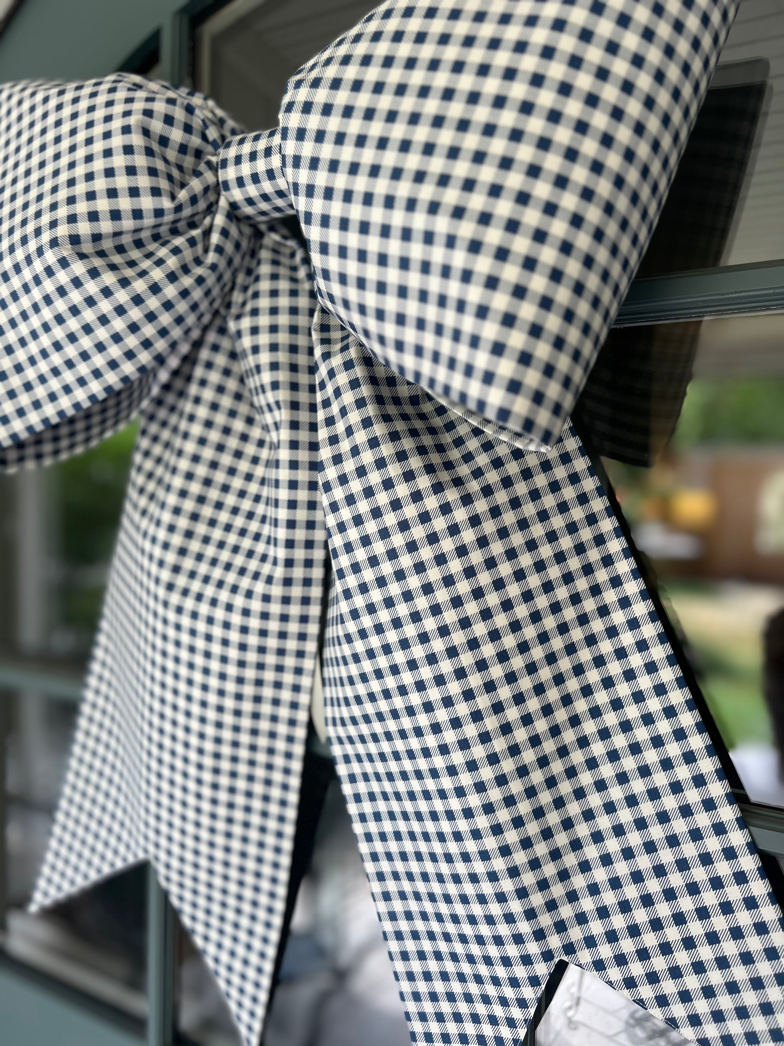 Navy Gingham Bow