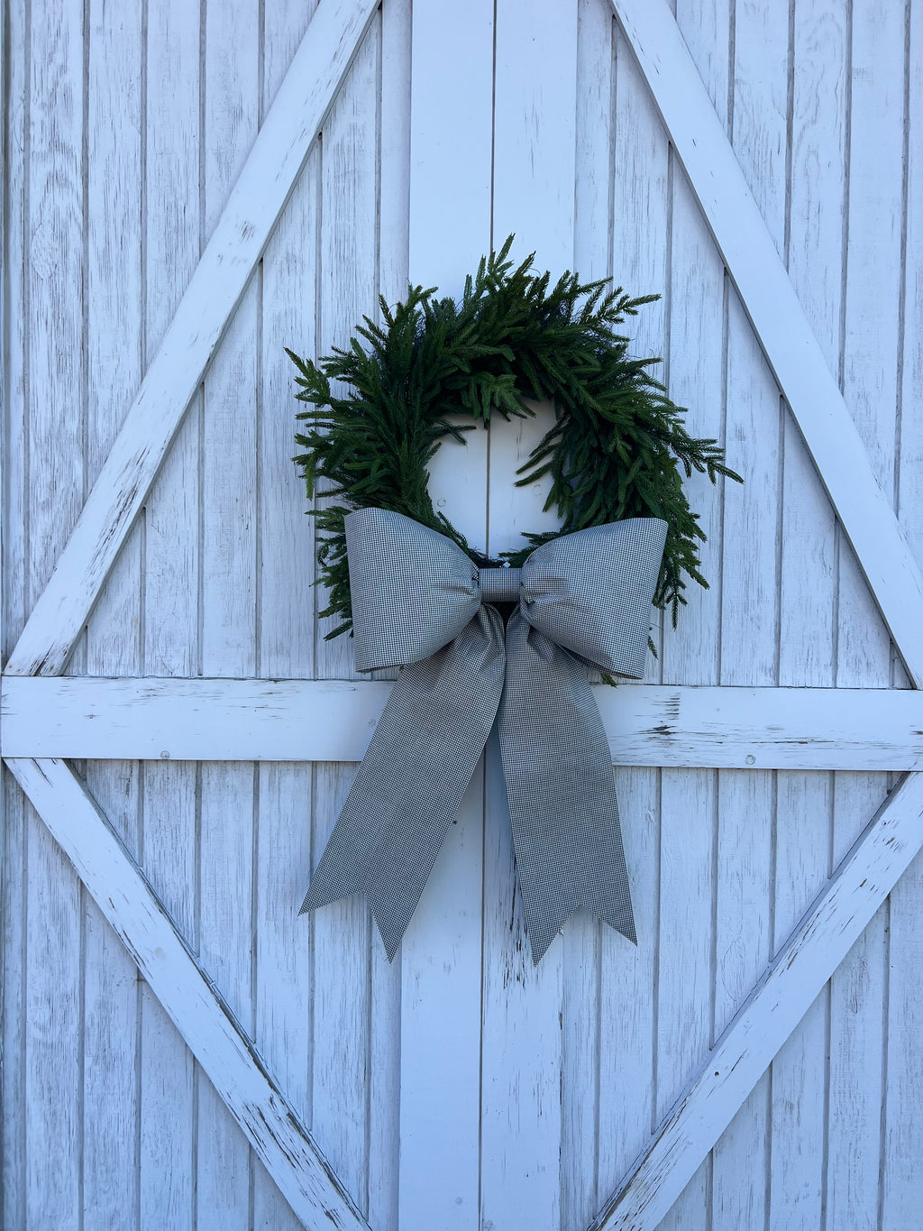 Vintage Blue Gingham Bow