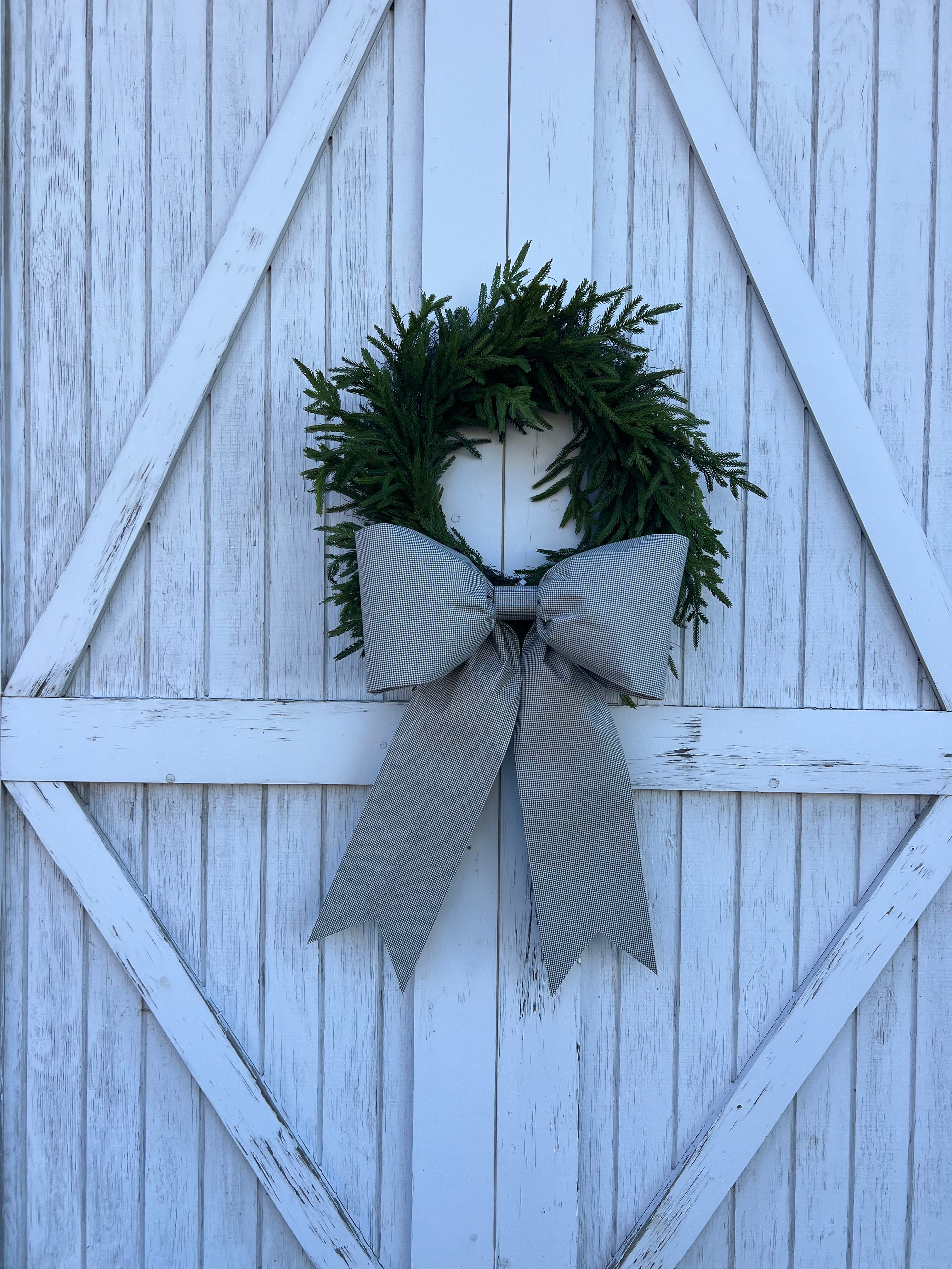 Vintage Blue Gingham Bow