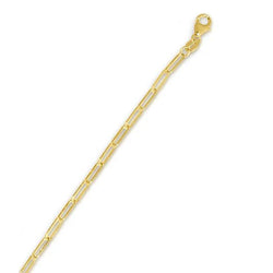 Petite 2.5mm Paper Clip Chain 14K Gold Chain Bracelet