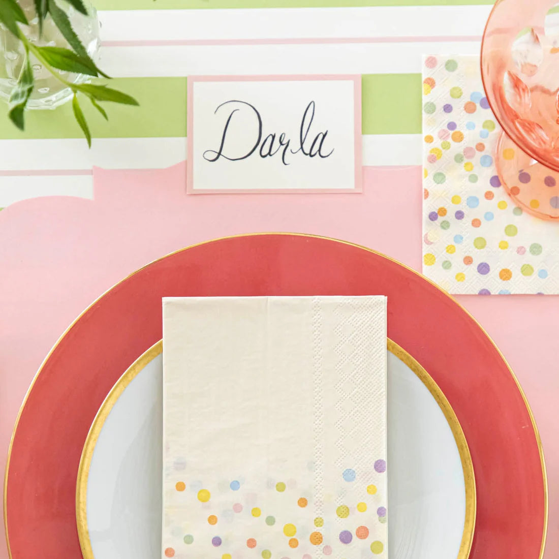 Pink Frame Place Card