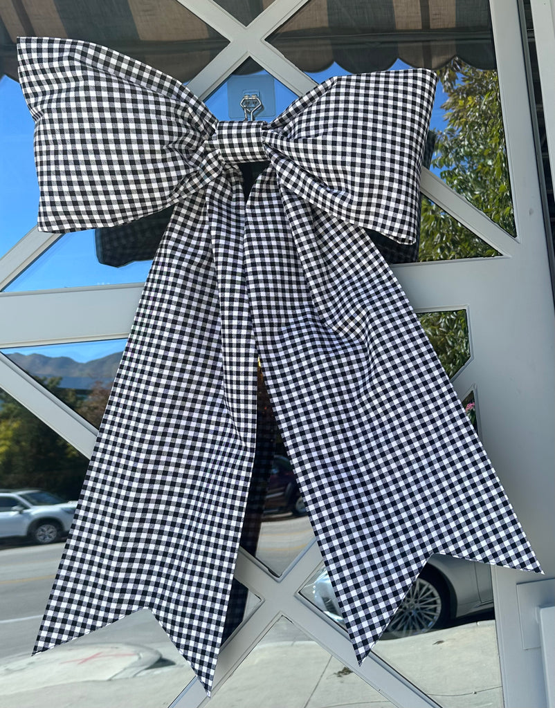 Black Gingham XL Bow (Halloween Drop)