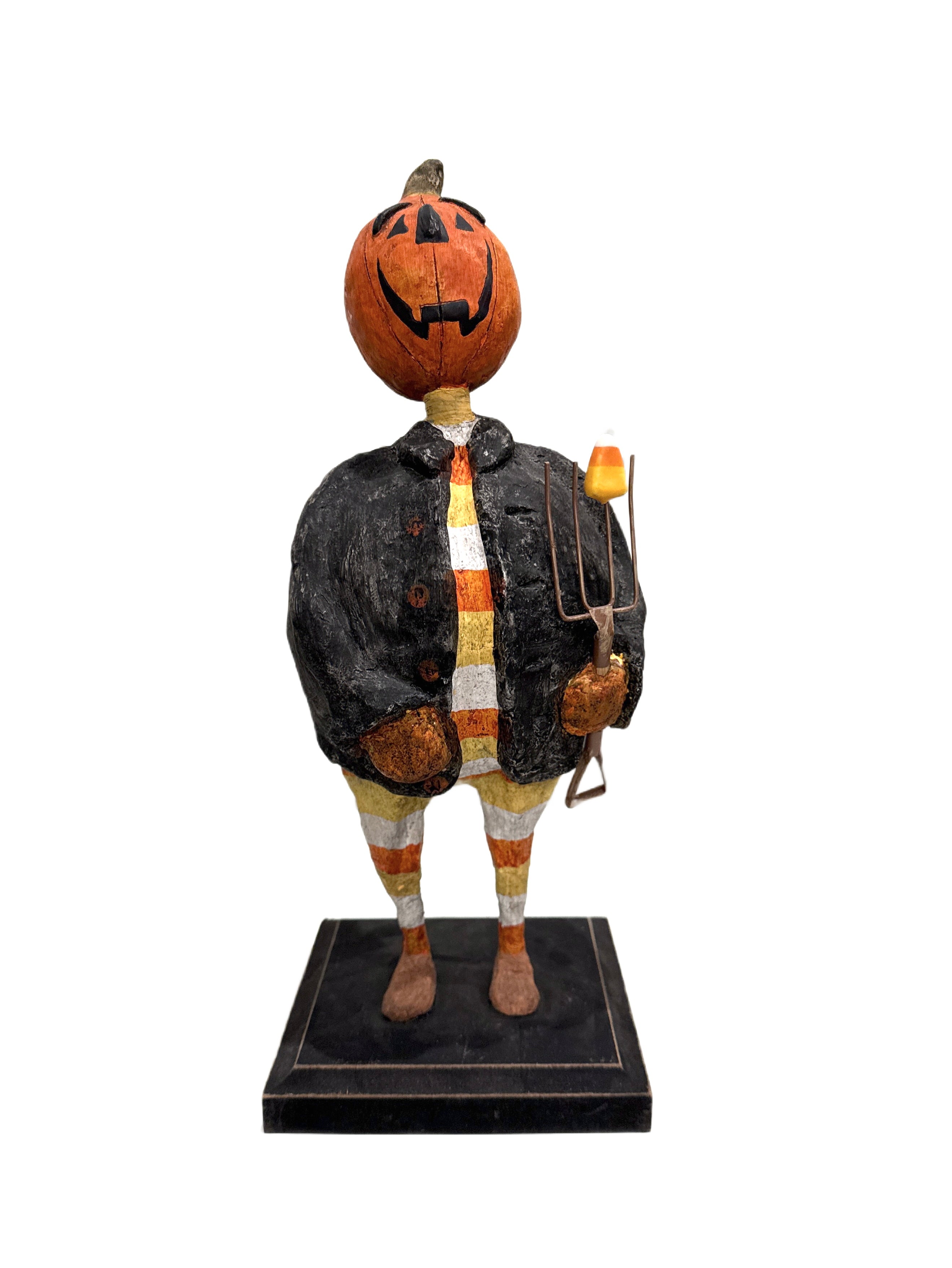 Vintage Pumpkin Man with Pitchfork
