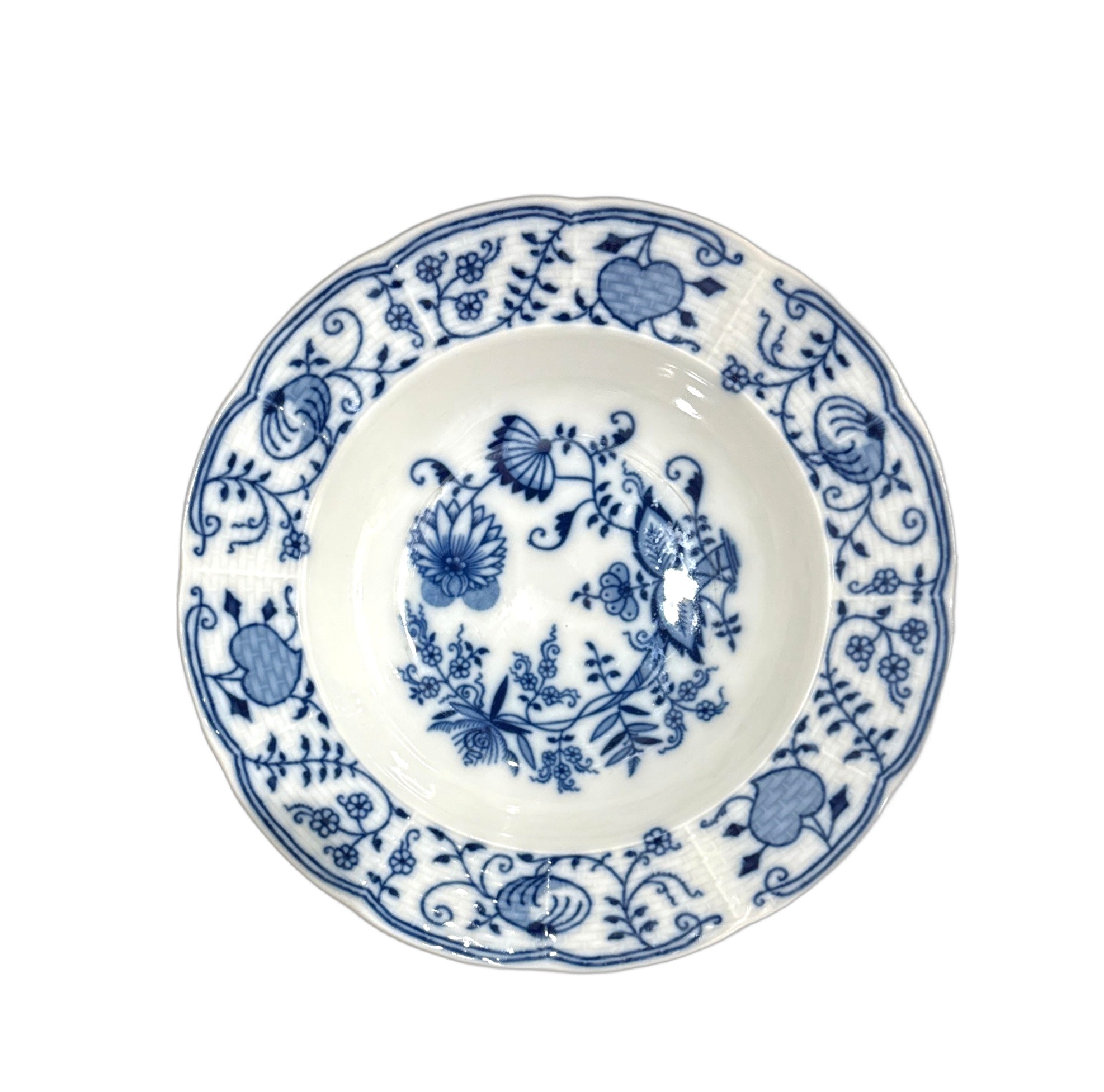 Vintage Blue Onion Soup Bowl
