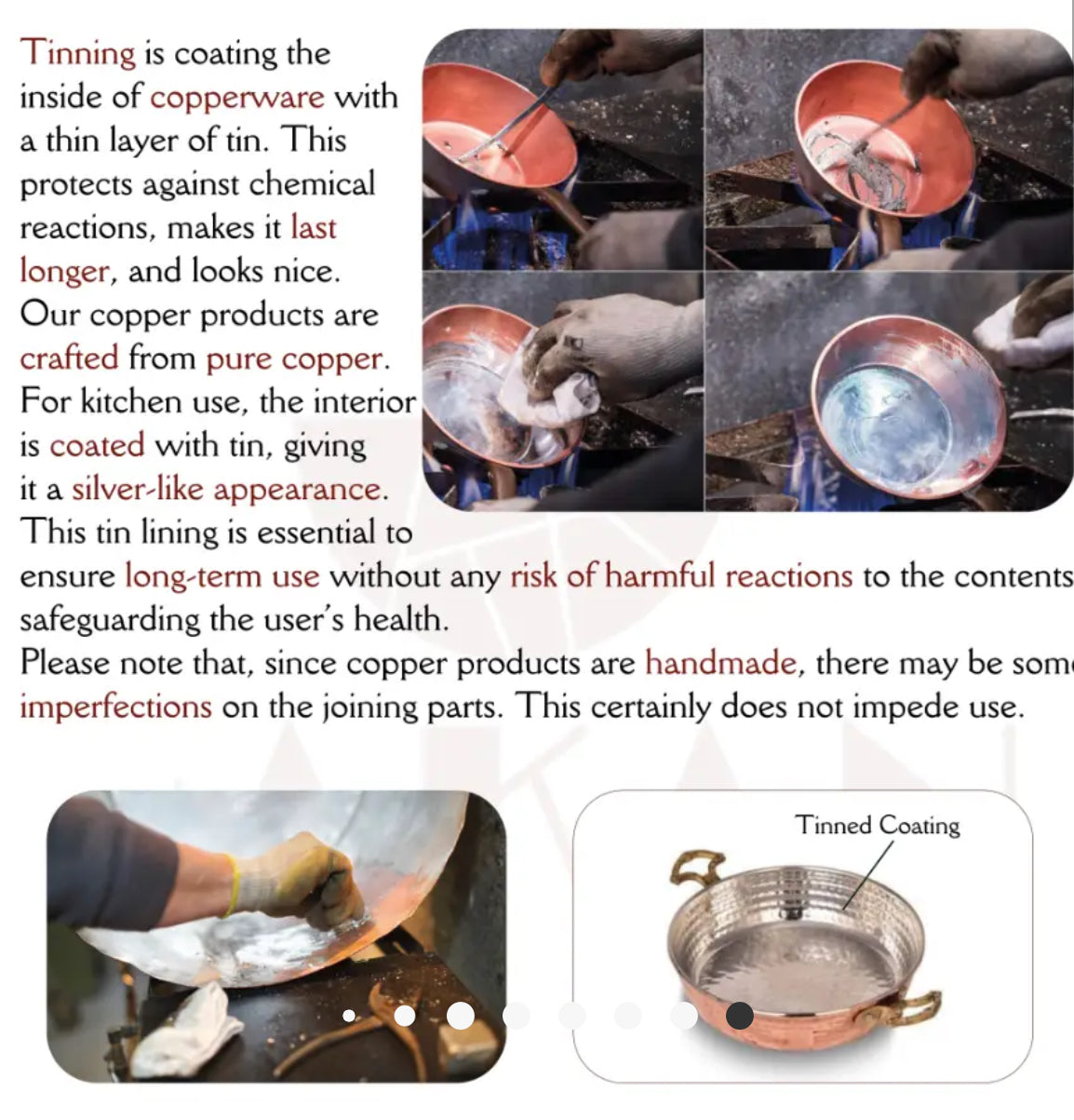 Copper Handmade Hammered Low Pot