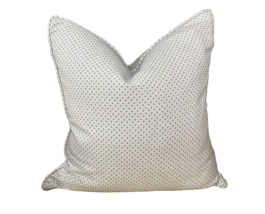 Blue Criss Cross Pillow with Insert